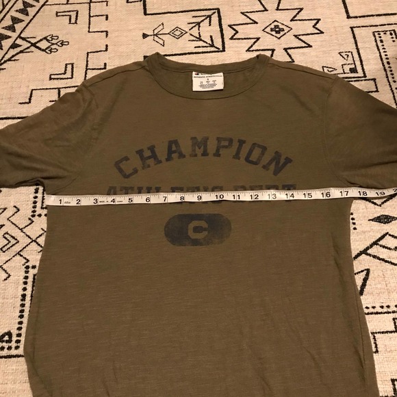 Men's Size Small Champion Short Sleeve T Shirt In Olive/Army Green - Picture 5 of 5